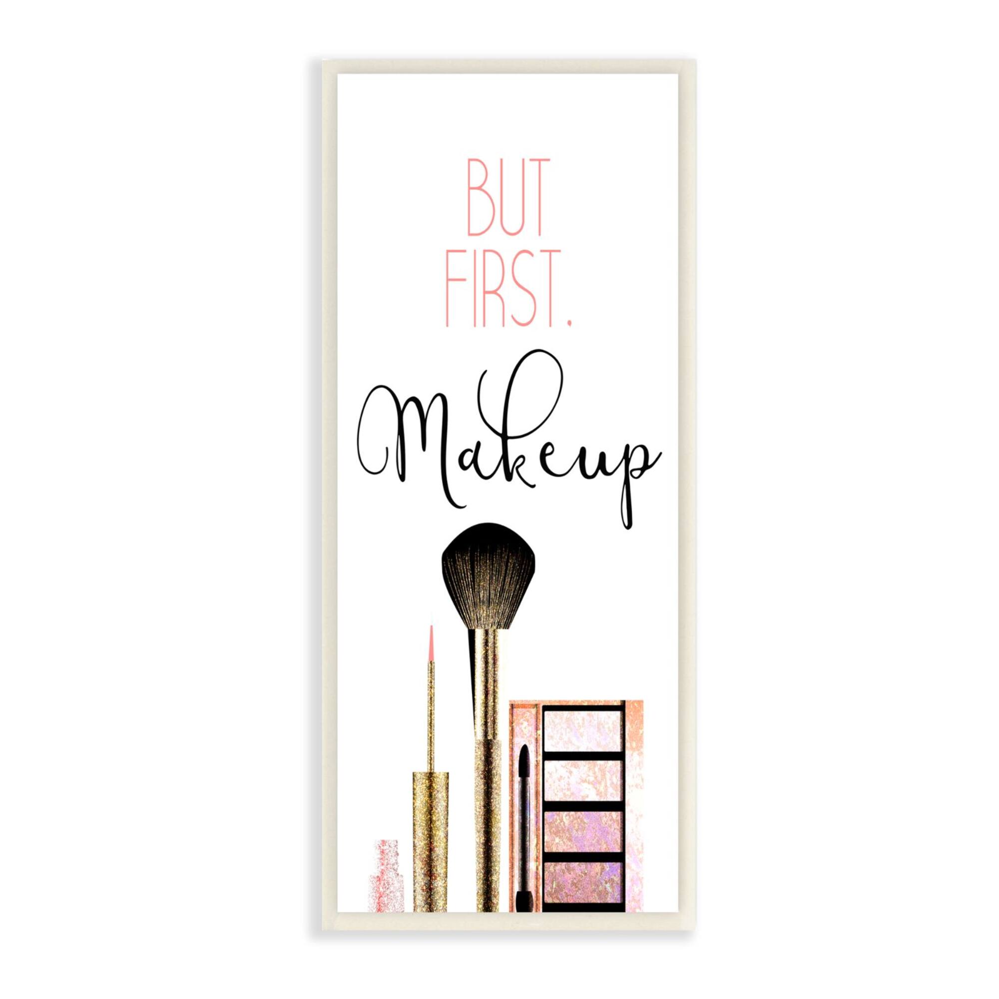 Stupell Industries Makeup Fashion Designer Modern Pink Word Wood Wall Plaque